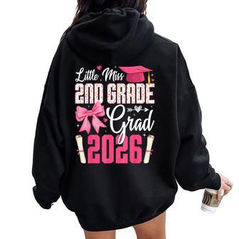 Little Miss 2Nd Grade Grad 2026 Graduation Party Girls Kids Women Oversized Hoodie Back Print | Mazezy