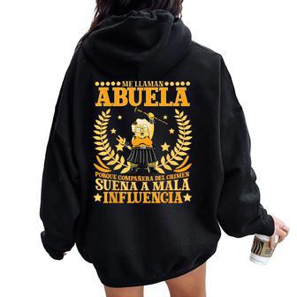 Me Llaman Abuela Abuelita Women Oversized Hoodie Back Print - Regaloses