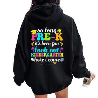 Look Out Kindergarten Here I Come Pre-K Graduation Teacher Women Oversized Hoodie Back Print - Thegiftio UK