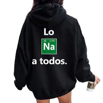 Losodio A Todos Los Odio A Todos Lo Naarcasticas Cuello Women Oversized Hoodie Back Print - Regaloses