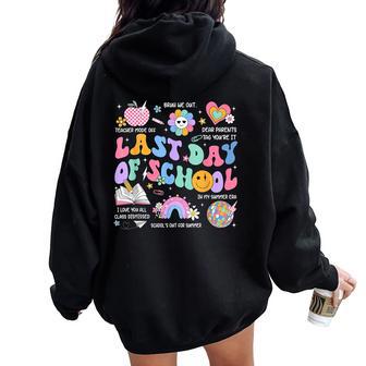 I Love You Class Dismissed Last Day Of School Teacher Kids Women Oversized Hoodie Back Print - Thegiftio UK