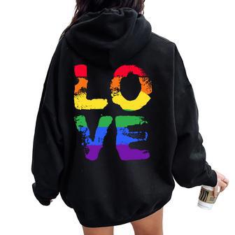 Love Gay Pride Camisas Para Hombres Y Es Gay Pride Manga Larga Women Oversized Hoodie Back Print - Regaloses