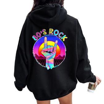 Maillot Rock Des Années 80 Groupe De Rock Des Années 80 Sweat à capuche oversize pour femme avec imprimé dans le dos - Cadeauxyz