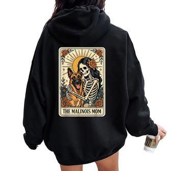 The Malinois Mom Tarot Card Women Oversized Hoodie Back Print - Thegiftio