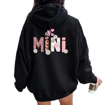 Mama & Mini Floral Mommy & Me Mommy & Daughter Matching Women Oversized Hoodie Back Print | Mazezy