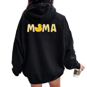 Mama Of The Birthday Duck Rubber Duck 1St Family Matching Women Oversized Hoodie Back Print - Thegiftio UK