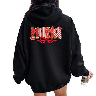 Mama Watermelon Summer Fruit Mom Women Oversized Hoodie Back Print - Thegiftio UK