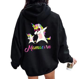 Mamacorn Licorne Drôle Maman Licorne Fille Et Mère Sweat à capuche oversize pour femme avec imprimé dans le dos - Cadeauxyz