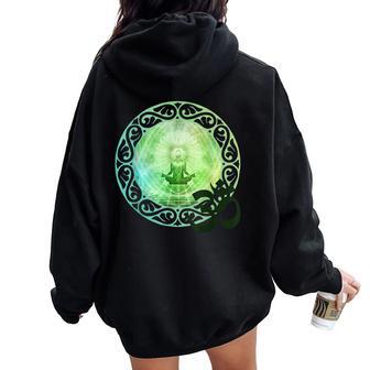 Mandala Namaste スピリチュアルブッダ ファッション服セット グリーン レディース オーバーサイズ パーカー バックプリント - Kawaiitshirt