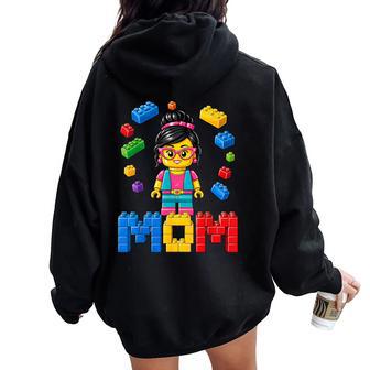Master Builder Mom Brick Block Building Blocks Women Oversized Hoodie Back Print | Seseable UK
