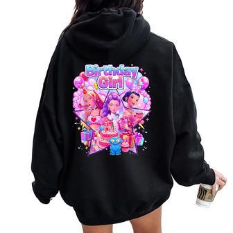 Matching Birthday Party Cute Birthday Girl Women Oversized Hoodie Back Print | Mazezy
