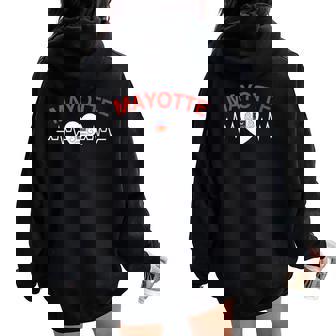 Mayotte 976 Belle Idee Cadeau Drapeau Coeur Sweat à capuche oversize pour femme avec imprimé dans le dos - Cadeauxyz