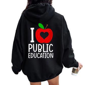 Mensaje De Apoyo A La Educación Pública Para Maestros Escuela Cuello Women Oversized Hoodie Back Print - Regaloses