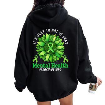 Mental Health Awareness Motivational Sunflower Warrior Women Oversized Hoodie Back Print - Thegiftio UK