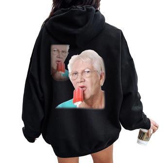 Mignonne Grand-Mère Sweat à capuche oversize pour femme avec imprimé dans le dos - Cadeauxyz