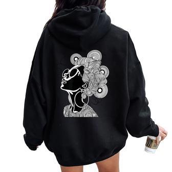 Minimalist Woman Illustration Fashion Line Drawing Woman Women Oversized Hoodie Back Print - Thegiftio UK