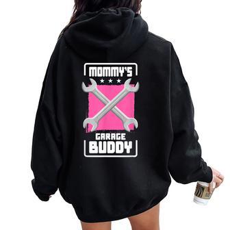 Mommy Garage Buddy 車愛好家 メカニック 自動車修理 レディース オーバーサイズ パーカー バックプリント - Kawaiitshirt