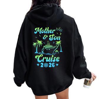 Mother And Son Cruise 2026 Family Trip Matching Women Oversized Hoodie Back Print | Mazezy