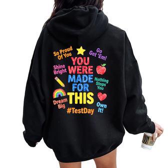 Motivational Staar Testing Day State Exam Test Day Teacher Women Oversized Hoodie Back Print - Thegiftio UK