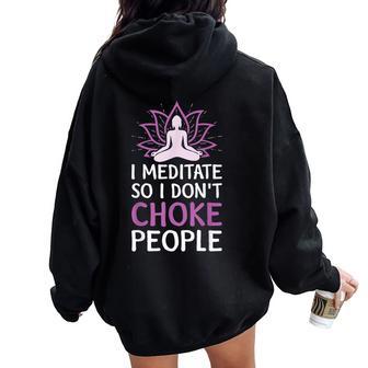 Namaste Yoga Meditaciónarcasmo Es Niña Women Oversized Hoodie Back Print - Regaloses