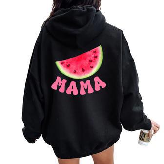 One In A Melon Mama 1St Birthday Party Family Matching Women Oversized Hoodie Back Print - Thegiftio UK
