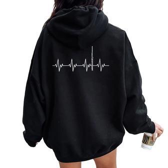 Orchestre Musique Battement De Cœur Flûte Cadeau Flûte Sweat à capuche oversize pour femme avec imprimé dans le dos - Cadeauxyz