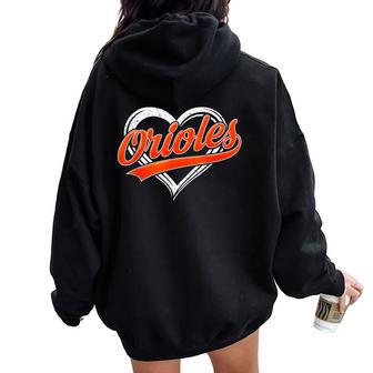 Oriole Name Retro Heart For Boy Girl Kids Women Oversized Hoodie Back Print - Thegiftio UK