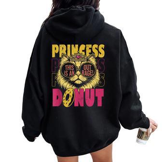This Is An Outrage Princess Cat Donut Gold Mens Women Oversized Hoodie Back Print - Thegiftio UK