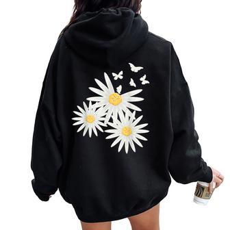 Papillons Pâquerettes S Fleur Mignon Sweat à capuche oversize pour femme avec imprimé dans le dos - Cadeauxyz