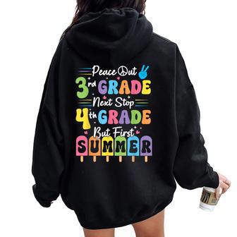 Peace We Out 3Rd Grade Summer Graduation Third Graders Grad Women Oversized Hoodie Back Print - Thegiftio UK
