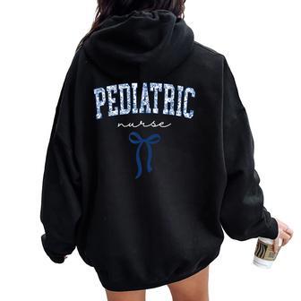 Pediatric Nurse Child Health Care Registered Appreciation Women Oversized Hoodie Back Print - Thegiftio UK