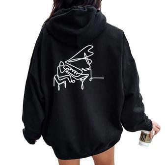 Piano Amateur De Piano Professeur De Musique Drôle Hommes S Sweat à capuche oversize pour femme avec imprimé dans le dos - Cadeauxyz