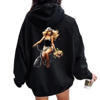 Pinup Girl 自転車 乗馬 サイクリスト ヴィンテージ レディース オーバーサイズ パーカー バックプリント - Kawaiitshirt
