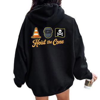 Pirates Hoist The Cone Saying Baseball For Women Women Oversized Hoodie Back Print | Seseable UK