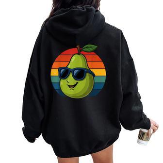 Poire Rétro Cool Nuancesintage Poires Fantaisie Hommes S Enfants Sweat à capuche oversize pour femme avec imprimé dans le dos - Cadeauxyz