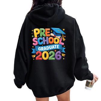 Preschool Graduation 2026 Pre-K Graduate Kids Boys Girls Women Oversized Hoodie Back Print - Thegiftio UK