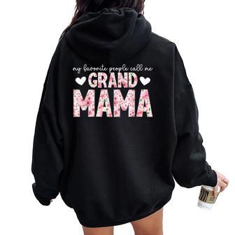 Proud Grandmama Grandma Grandmama Grandmother Women Oversized Hoodie Back Print - Thegiftio UK