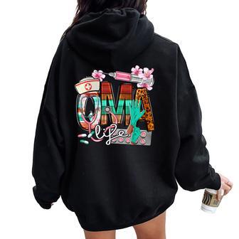 Qma Life Leopard Qualified Medication Aide Nurse Day Women Oversized Hoodie Back Print - Thegiftio UK