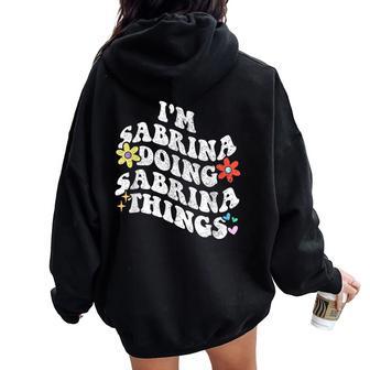 Retro Groovy Imabrina Haciendoabrina Cosas Divertidas Madre Women Oversized Hoodie Back Print - Regaloses