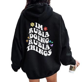 Retro Groovy Im Rubia Haciendo Rubia Cosas Divertido Día De La Madre Women Oversized Hoodie Back Print - Regaloses