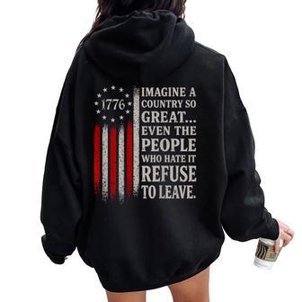 Retro Imagine A Country So Great On Back For Women Women Oversized Hoodie Back Print | Mazezy