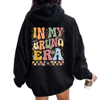 Retro Music In My Bruno Era Concert Fan Women Oversized Hoodie Back Print - Thegiftio UK