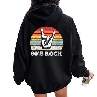 Rock 80'S 80S Rockintage Retro Sweat à capuche oversize pour femme avec imprimé dans le dos - Cadeauxyz