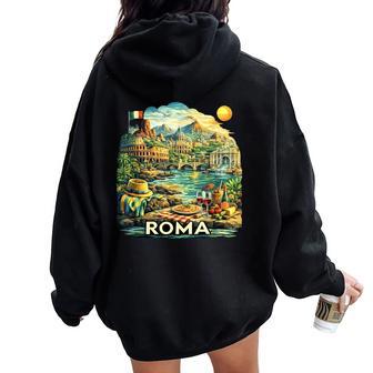 Roma Italiaouvenir Roma Italia Women Oversized Hoodie Back Print - Regaloses