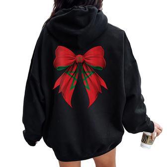 Ruban Coquette Drapeau Maroc Pride Maroc Sweat à capuche oversize pour femme avec imprimé dans le dos - Cadeauxyz