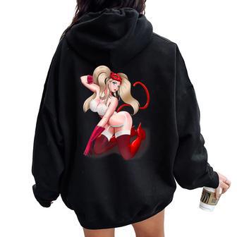 Sexy Kawaii Fille Chat Masque Anime Hentai Mangaexy Adulte Chaud Sweat à capuche oversize pour femme avec imprimé dans le dos - Cadeauxyz