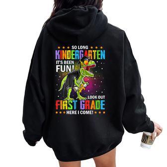 So Long Kindergarten Hello First Grade Graduation Boys Kids Women Oversized Hoodie Back Print - Thegiftio UK