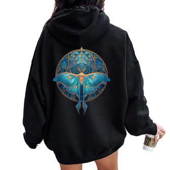 Spiritual Transformation Celestial Butterfly Manadala Women Oversized Hoodie Back Print - Thegiftio UK