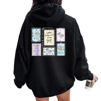 Stamp Mbu Mother Baby Unit Nurse Postpartum Labor Delivery Women Oversized Hoodie Back Print - Thegiftio UK