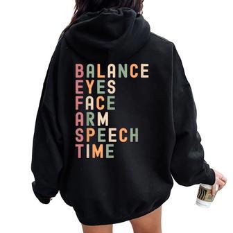 Stroke Awareness Be Fast Acronym Neuro Icu Nurse Father Women Oversized Hoodie Back Print - Thegiftio UK
